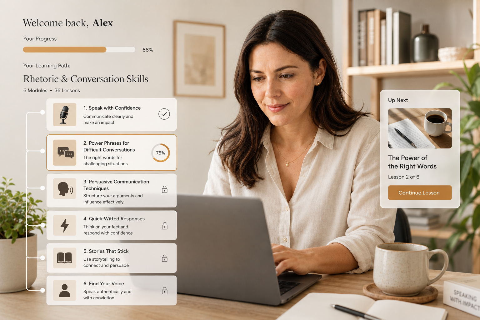 Digitaler Lern-Hub mit strukturiertem Lernpfad